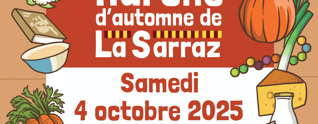 marché de La Sarraz sur l'esplanade, organisé par la SDLSE et l'association La Filature